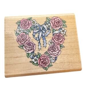 Rubber Stampede Heart Shaped Romantic Wreath A809E Rubber Stamp